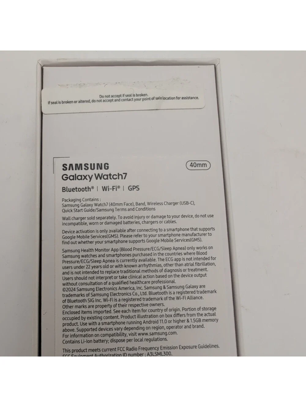 Original Samsung Empty Box for Galaxy Watch 7 40mm (No accessories)